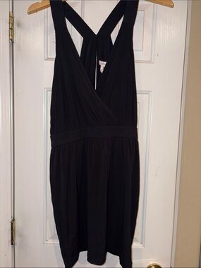 BCBGeneration Black Halter Surplice V-Neck Dress M